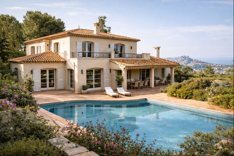 biens-eligibles-formule-serenite-sous-location-kozy-conciergerie Maison avec piscine située dans une zone à fort potentiel locatif, illustrant les biens adaptés à la formule SÉRÉNITÉ de Kozy Conciergerie, idéale pour percevoir un revenu locatif stable et garanti sans gestion